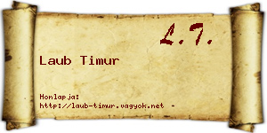Laub Timur névjegykártya